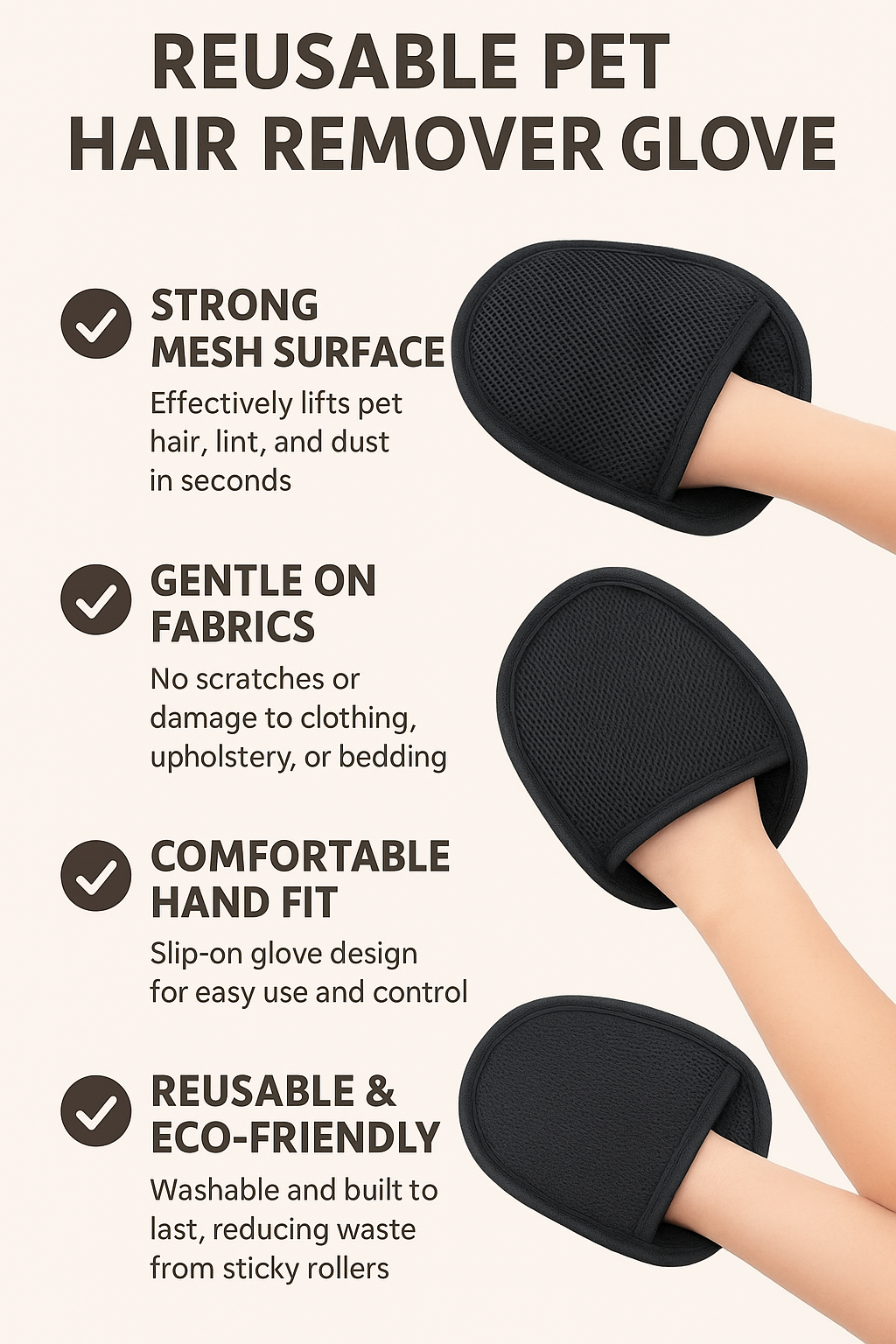 Pet Hair Removal Gloves
